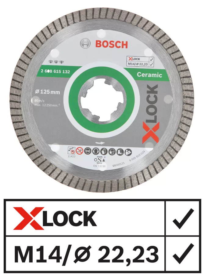 Disque à tronçonner XLock 125mm diamanté best for ceramic Bosch